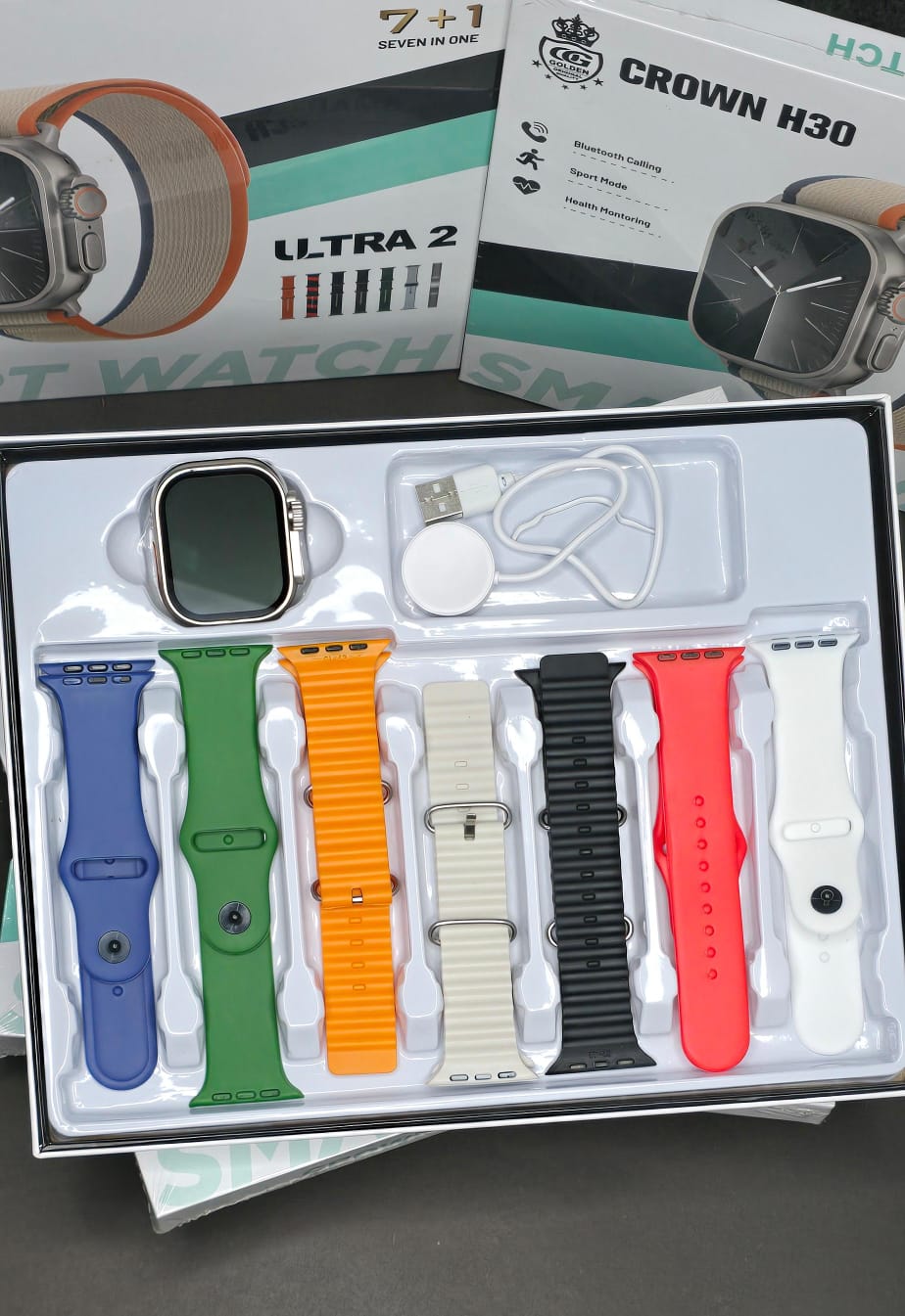 ''CROWN H30 (7in1 straps) SMARTWATCH